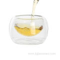 Promotional Gift Glassware Double Wall Handle Glass Tea Cup